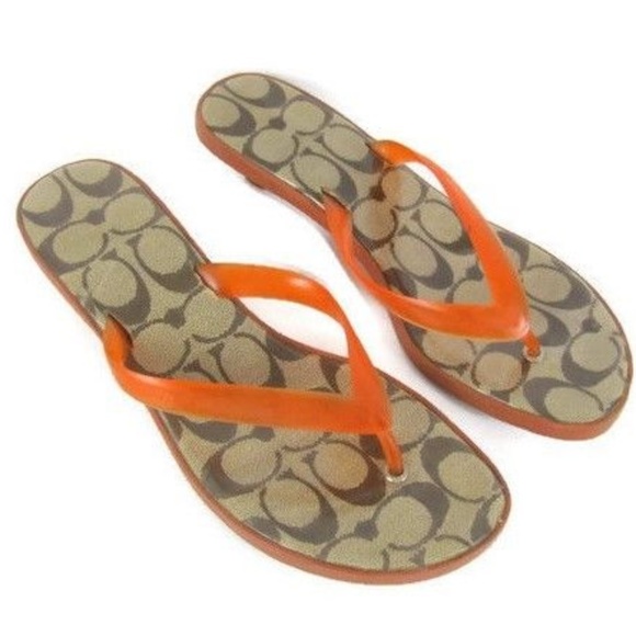 coach jelly flip flops